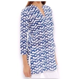 Roberta Roller Rabbit Blue Big Cata Kurta NWT Size Medium